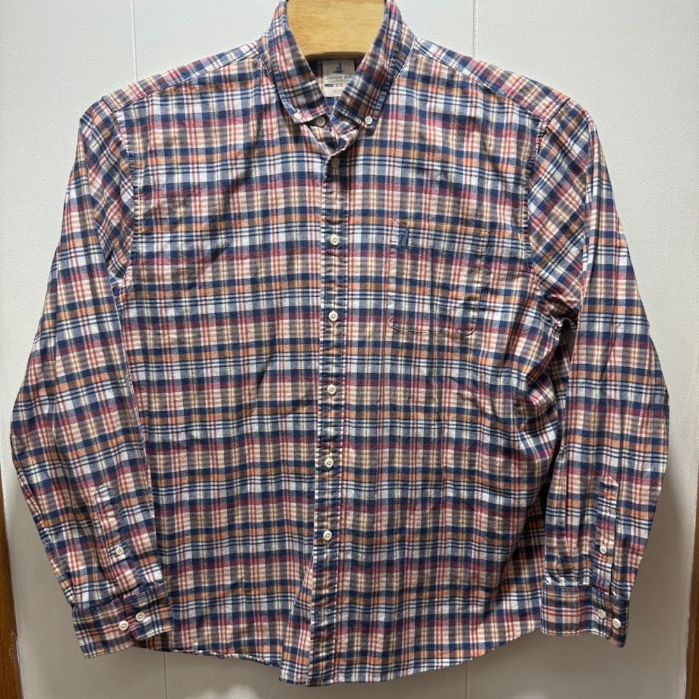 Johnnie-O Hangin‎ Out Mens XXL Plaid Button Down Shirt Midnight JMWL3670